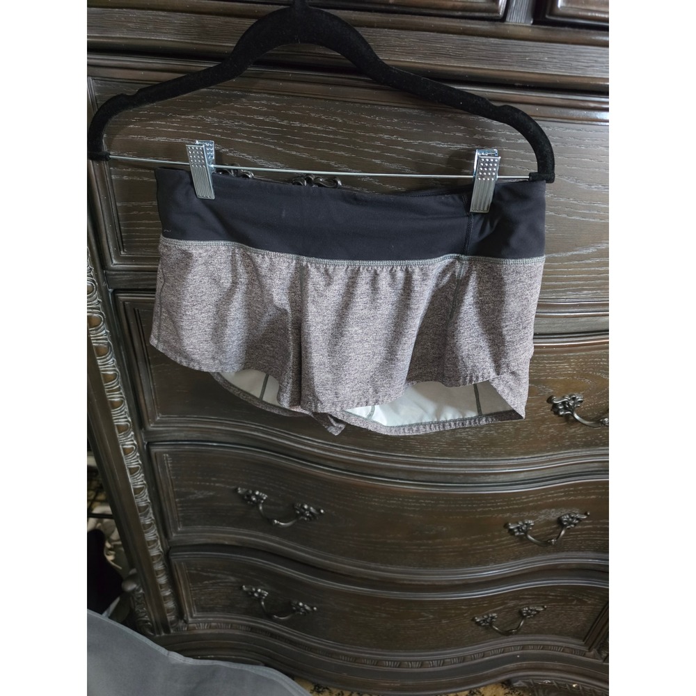 Lululemon Speed Up Shorts Size 4 Space Dye Heathered Grey Black Running Workout